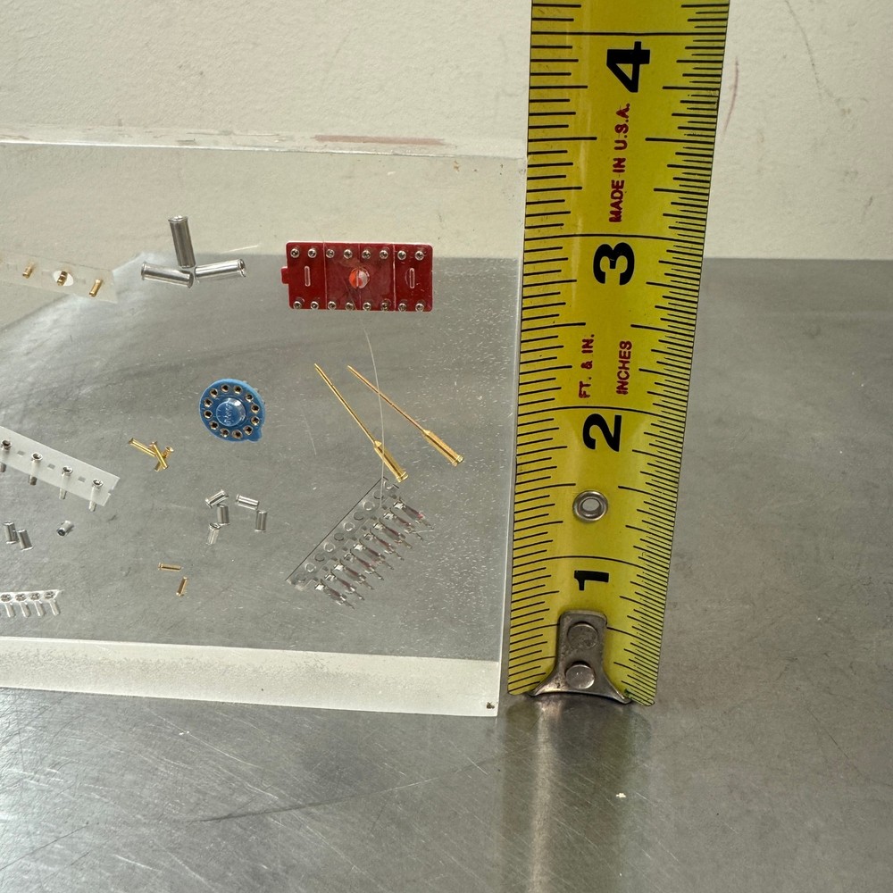 AMP Miniature Spring Sockets LUCITE Encased Display - Electronics Advertising