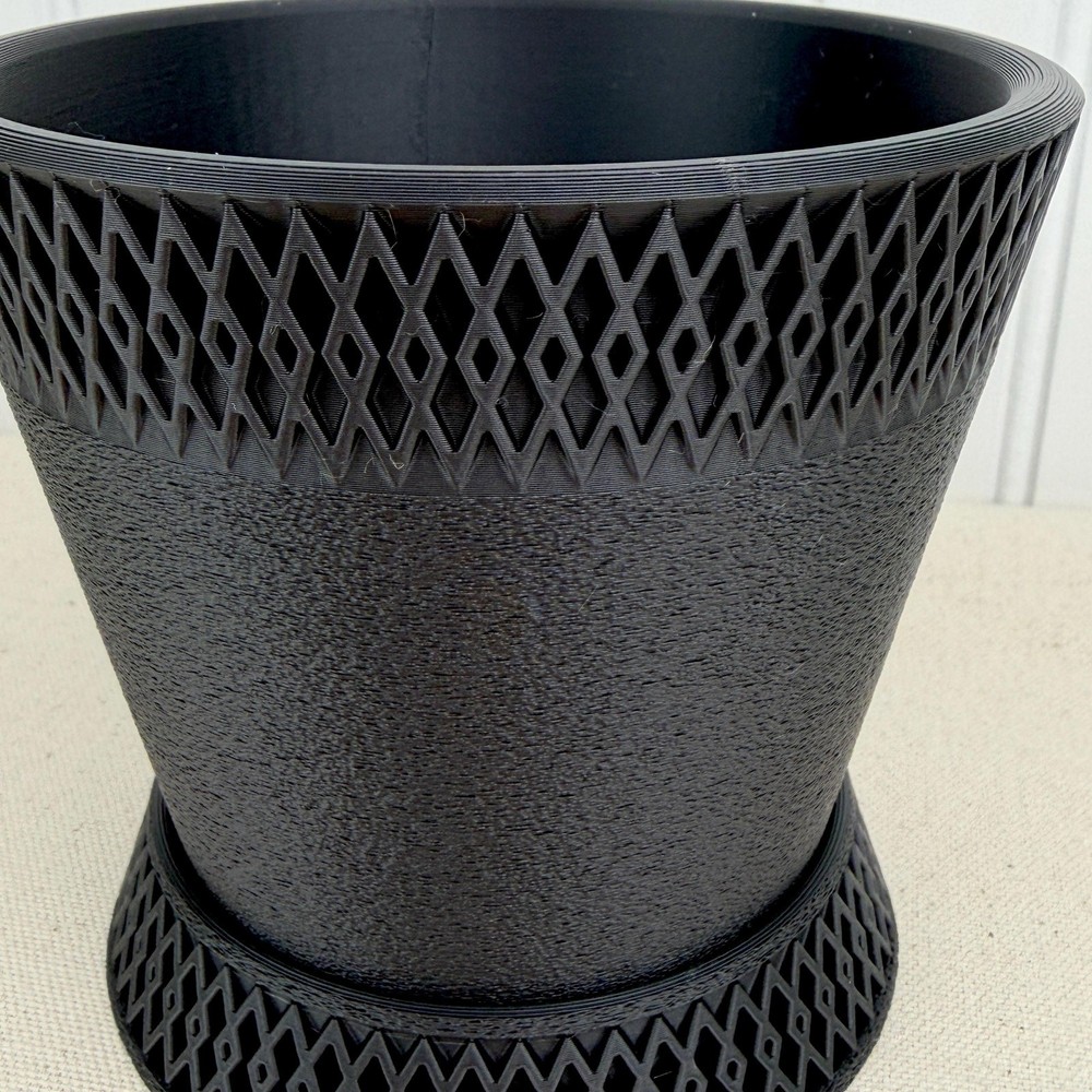 The Shift Planter, Indoor Flower Pot, Tabletop Planter, Textured Diamond Pattern