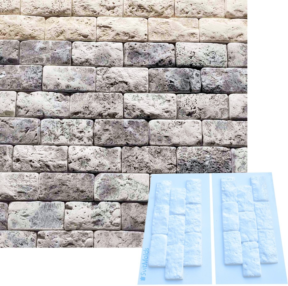 Concrete Molds  Brick Plaster Wall Brick Tiles Set W29
