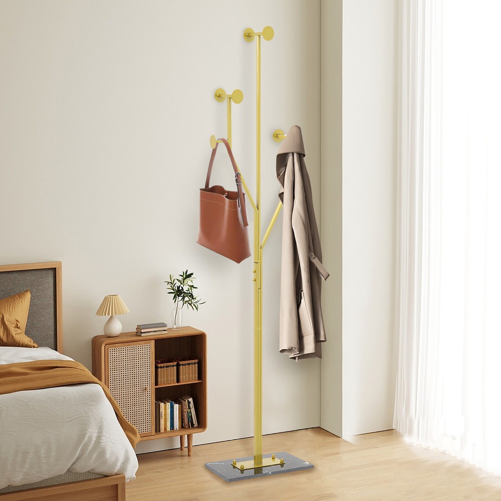 Heavy Duty Coat Rack Freestanding Coat Tree Marble Base Corner Coat Rack