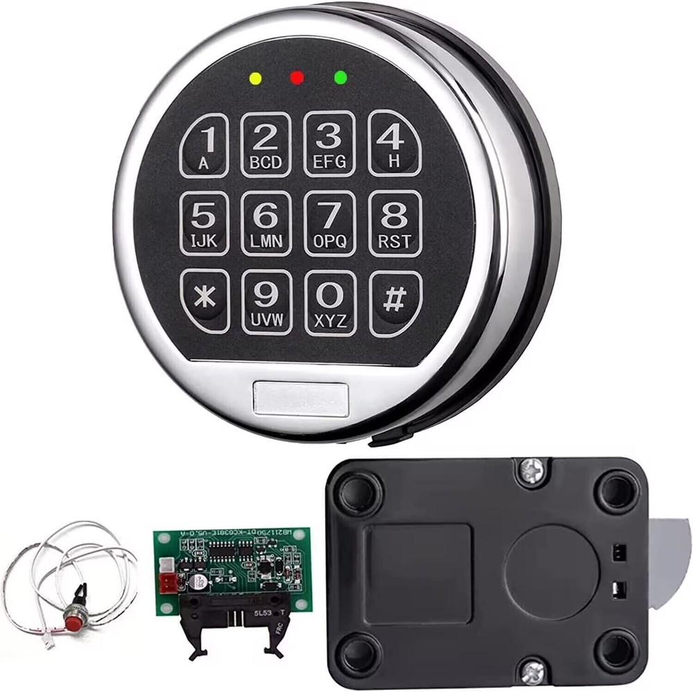 Gun Safe Lock Replacement with Swing Bolt Chrome Finish Electronic Safe Lock