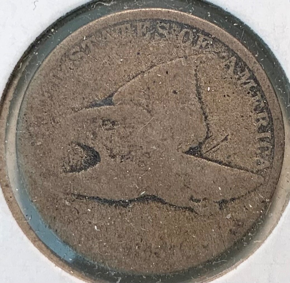 1857 United States Flying Eagle Cent 1c