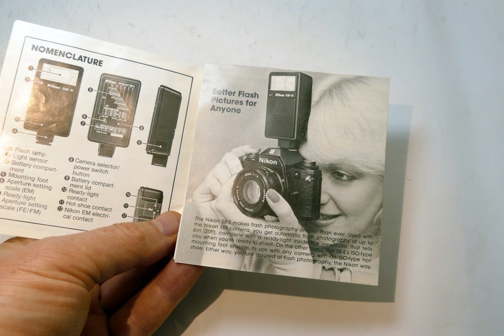 Nikon Speedlight SB-E flash Instruction Guide Manual 1981