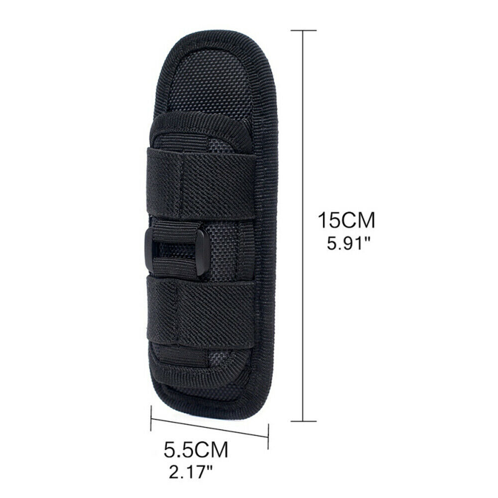 Tactical Molle Flashlight Holder Nylon Belt Holster Flashlight Torch Case Pouch