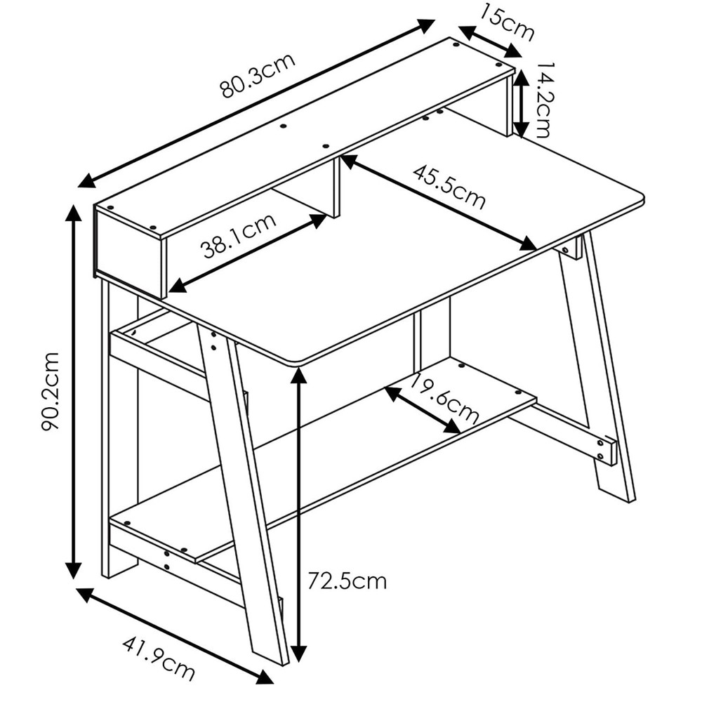 Columbia Walnut A Frame Computer Desk Simplistic Style W Easy Assembly & Modern