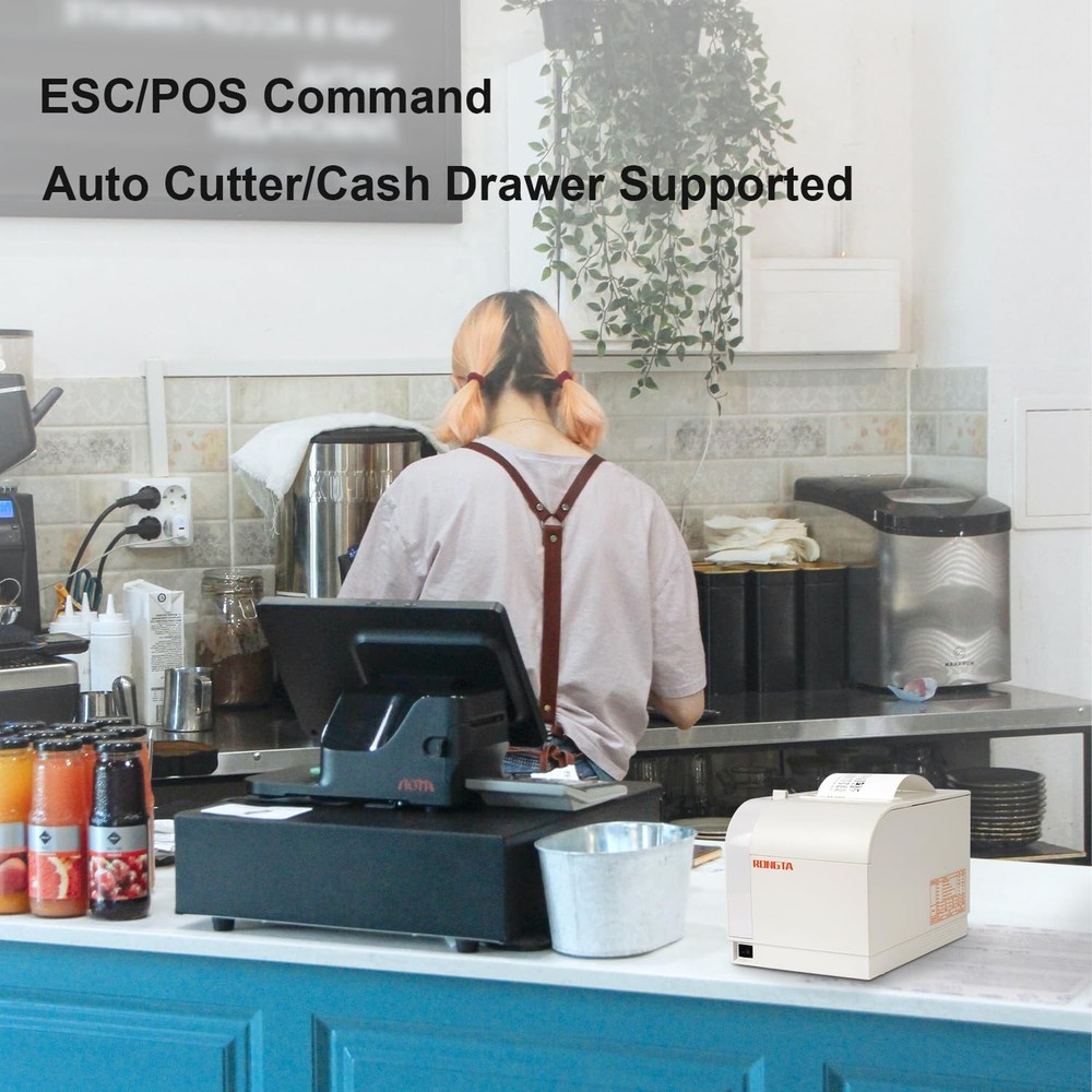 Rongta Thermal Receipt Printer, 80mm Printers, MEDIUM, White