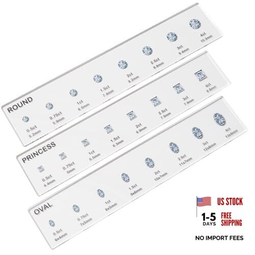 Diamond Sizer Shape Guide Size Kit – Engagement Ring Diamond Size and Shape