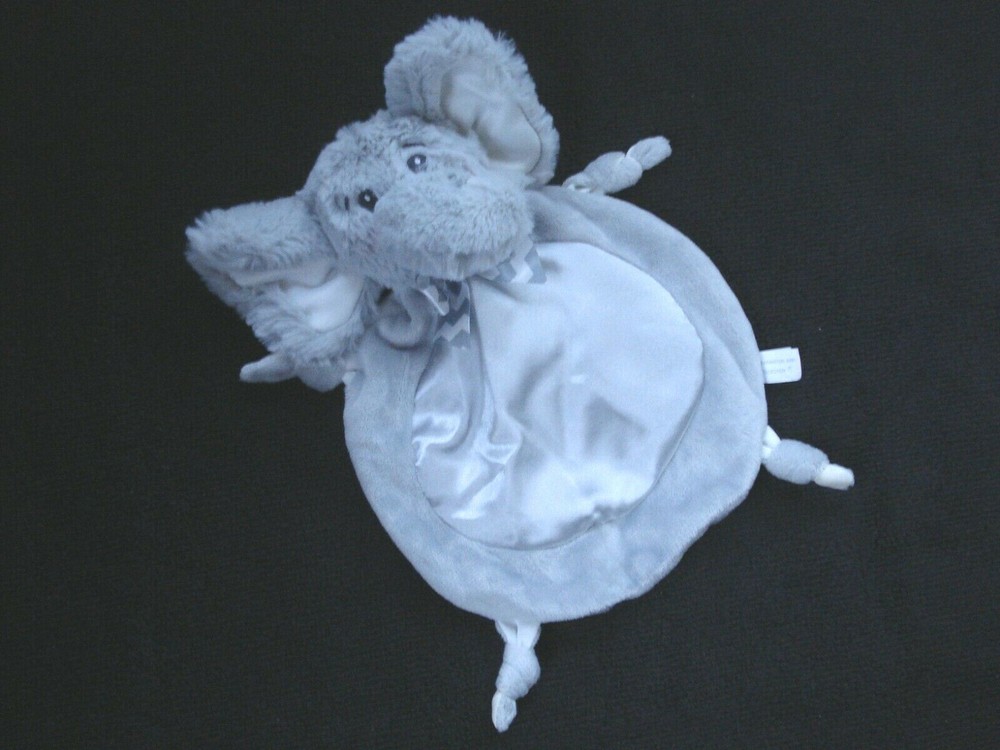 Bearington Baby Collection Small Grey Plush Soft Elephant Security Blanket