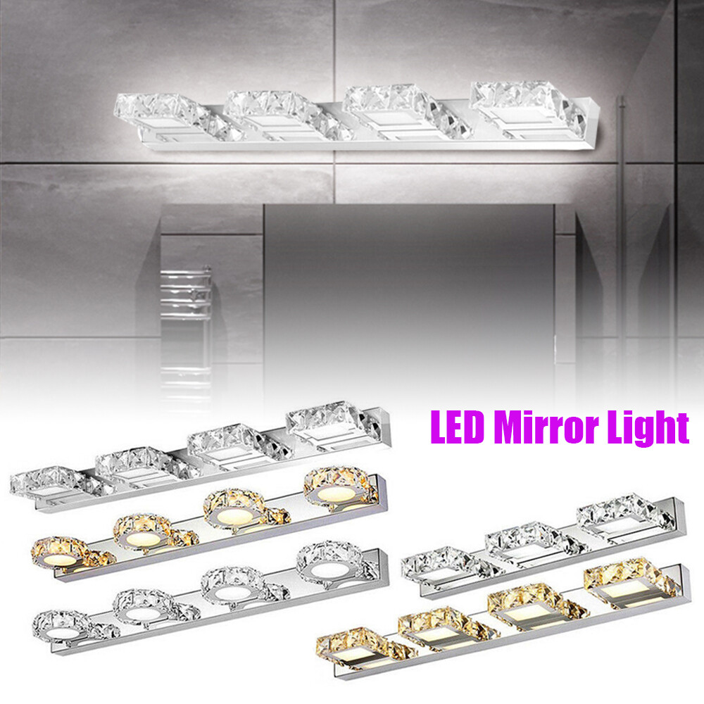 Modern Bathroom LED Lamp Crystal Mirror Front Make-up Wall Light Toilet Vanity
