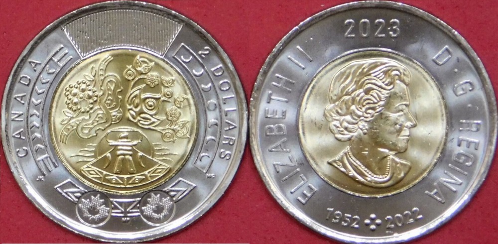Brilliant Uncirculated 2023 Canada Indigenous 2 Dollars From Mint's Roll