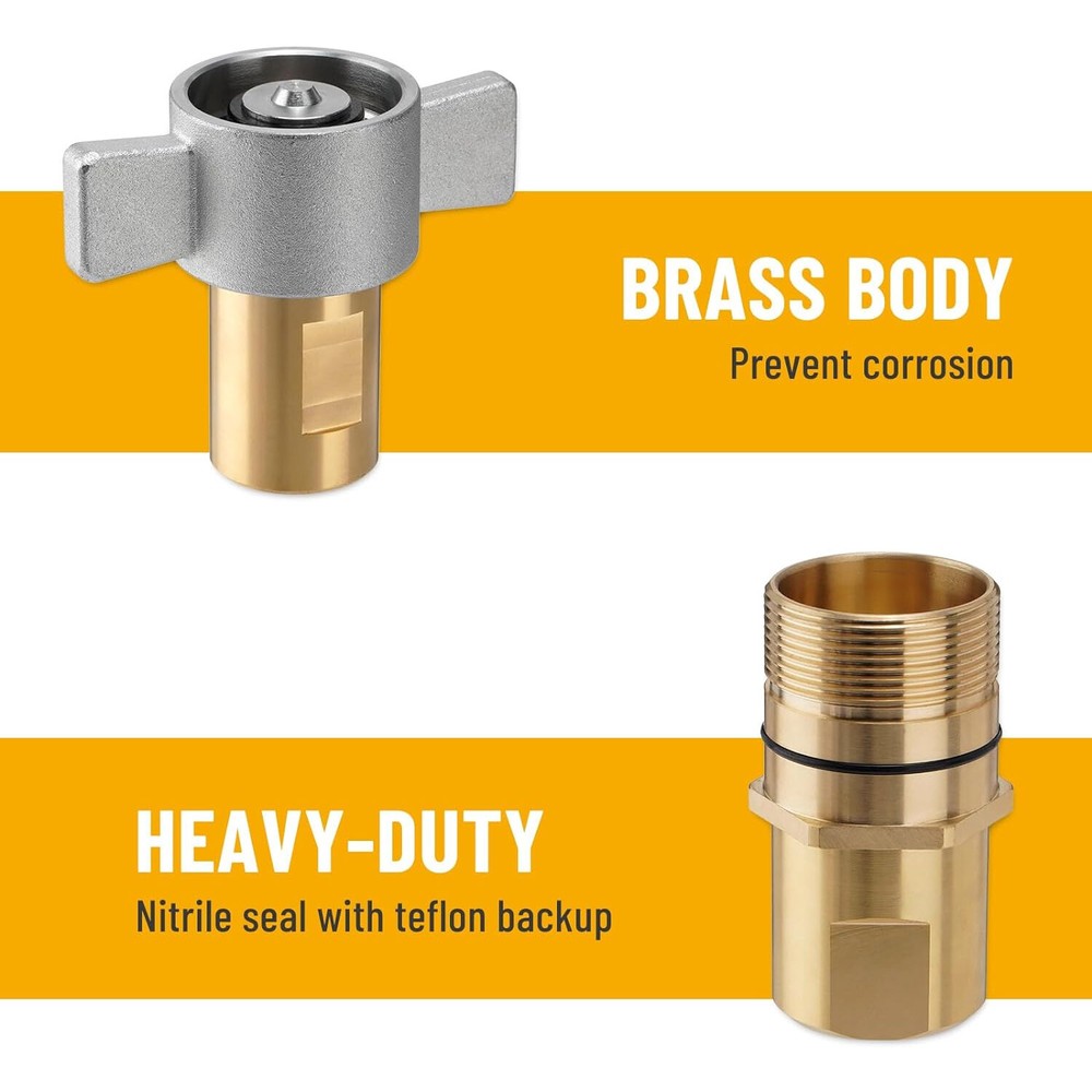 1'' Wet Line Wing Nut Hydraulic Quick Disconnect Coupler / Coupling Set - NPT