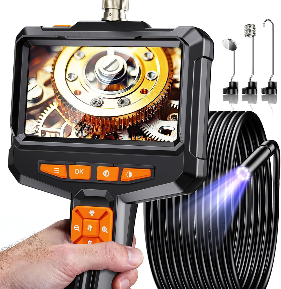 Endoscope Camera with Light, Handheld Borescope with 4.3" IPS Screen, 1080P H...