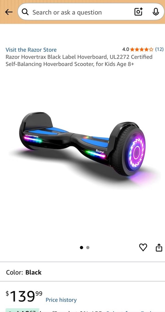 Razor Hovertrax LED Lights 12Mph