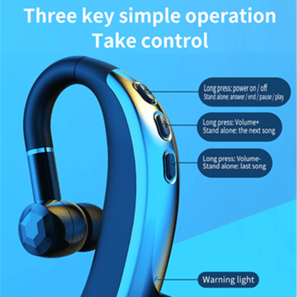 Wireless Bluetooth Earphone Ear Hook Handsfree Headset For iOS Android Phones