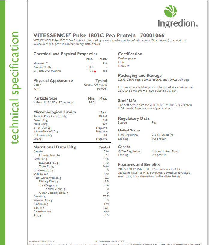 Pea Protein - 44 Lb Bag, Bulk Bag, Baking.