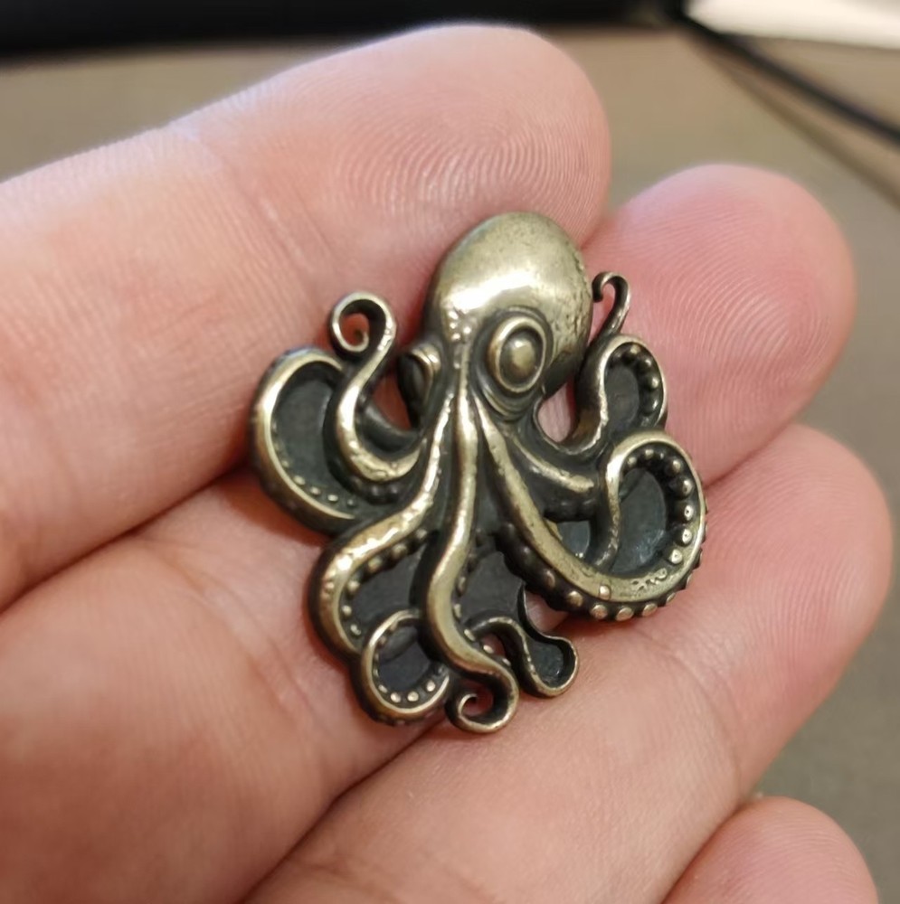 1 piece Brass Octopus statue sticker Lighter DIY Accessory