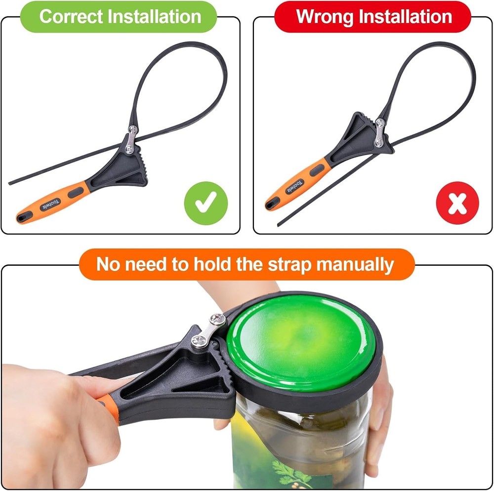 2-Piece Rubber Strap Wrench Set: Adjustable 6" & 4" for Effortless Gripping