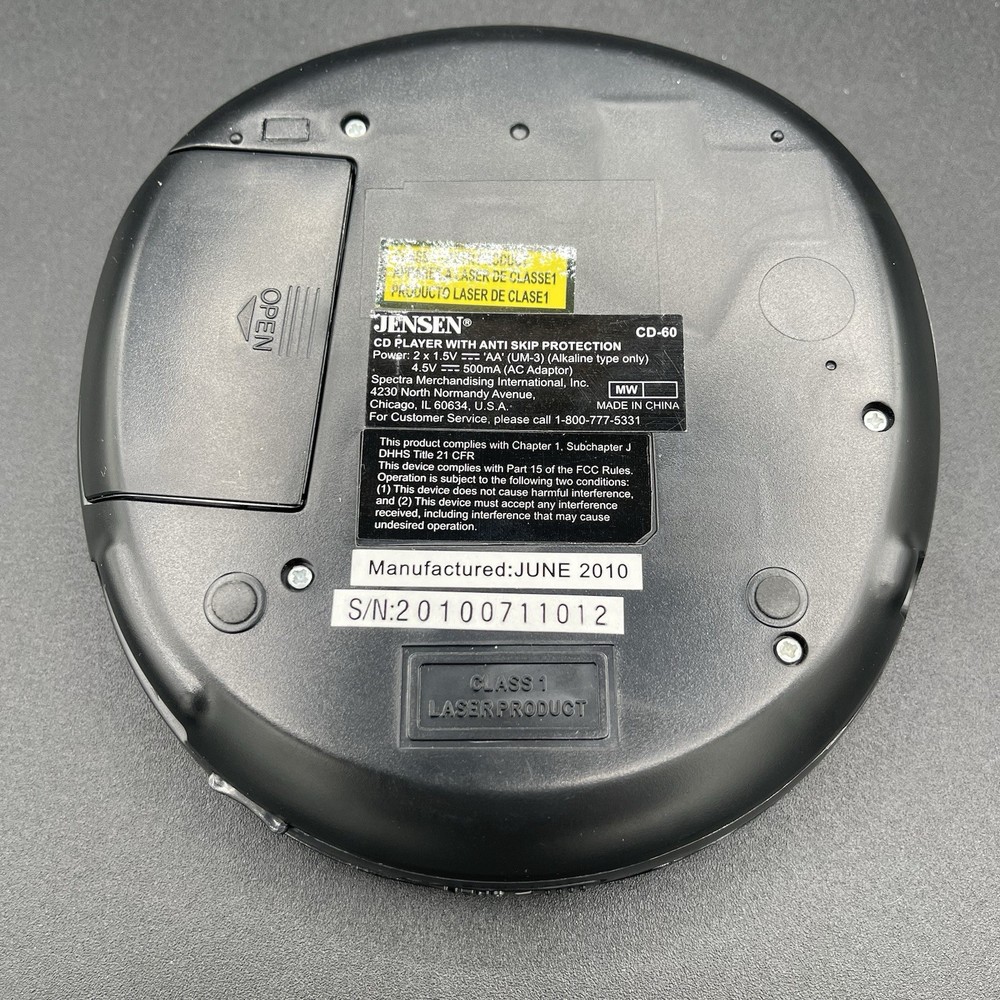 Jensen CD-60 Portable CD Player: Tested & Working!