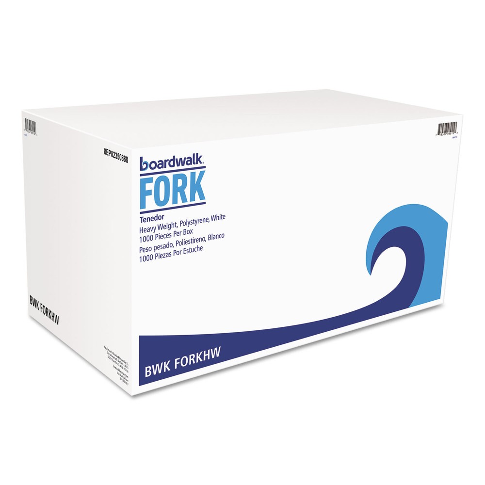 Boardwalk Heavyweight Polystyrene Cutlery, Fork, White, 1000/Carton
