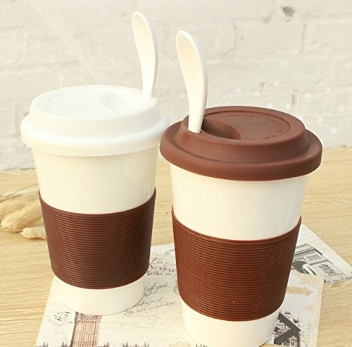 NumRealm Silicone Cup Covers, Reusable Lids for Mugs Cups Red 2pcs