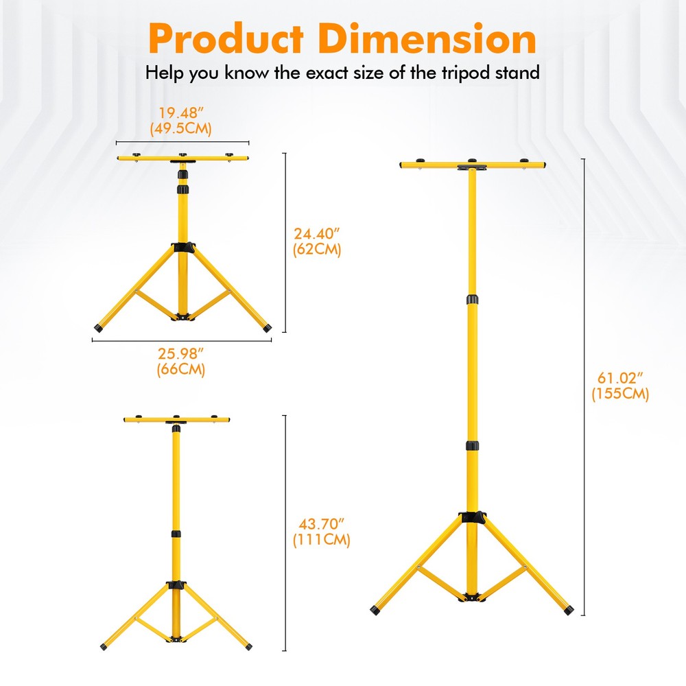 Tripod Stand LED Work Light Flood Light Heavy Duty Stand Wide Base