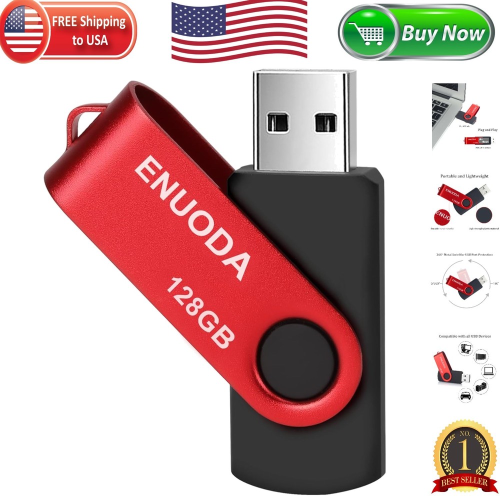 Durable 128GB USB Flash Drive with Dust-proof Features and LED Indicator