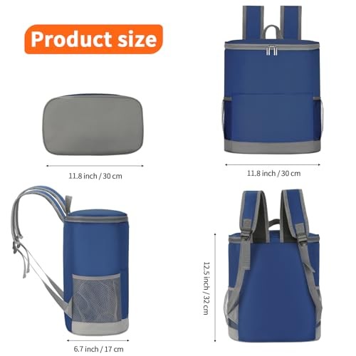 Insulated Cooler Backpack 30 Cans - Leak Proof Beer Backpack Lightweight Blue