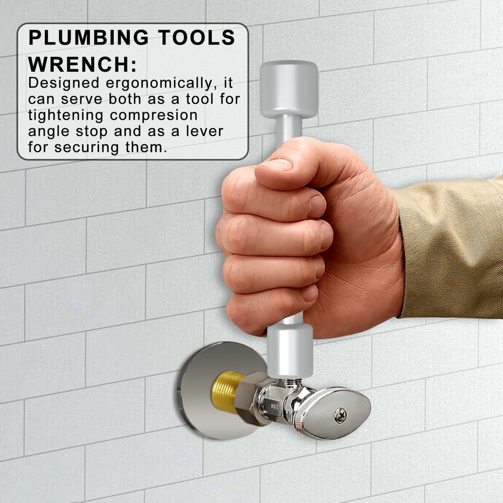Plumbing Tools Angle Stop Wrench Kit Removing Compression Ring Angle-On for Inst
