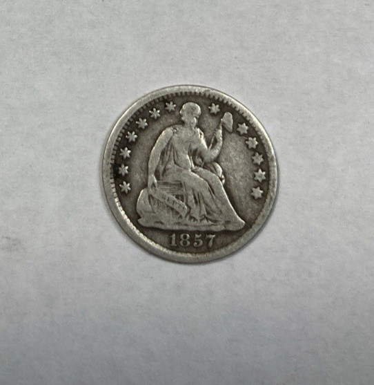 1857 Seated Liberty Half Dime Nice Original VG++