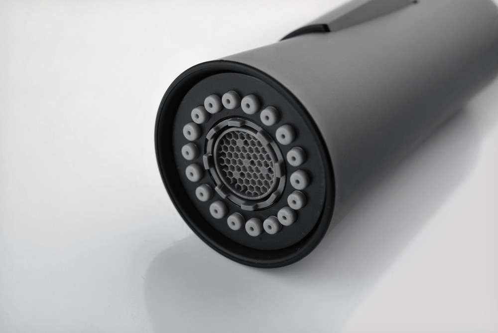 Matte Black Kitchen Faucet with Soap Dispenser Single Handle Kitchen Sink