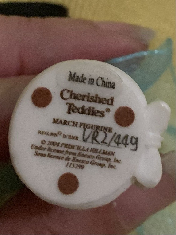 2004 Numbered Cherished Teddies March Bear By Priscilla Hillman