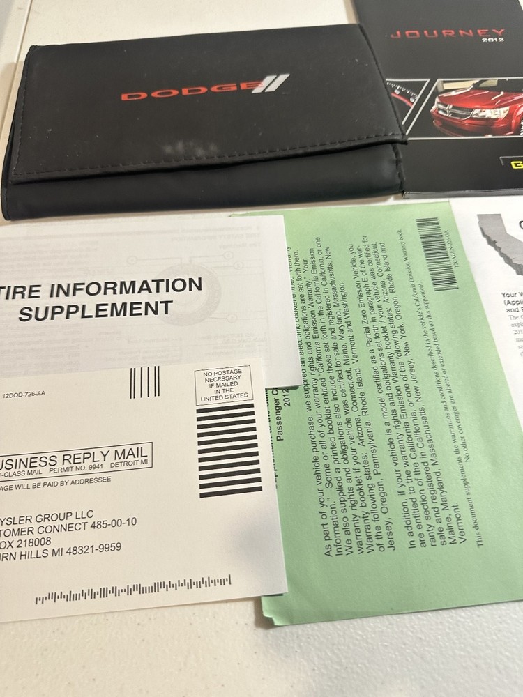 Dodge Journey 2012 Owner Manual Set