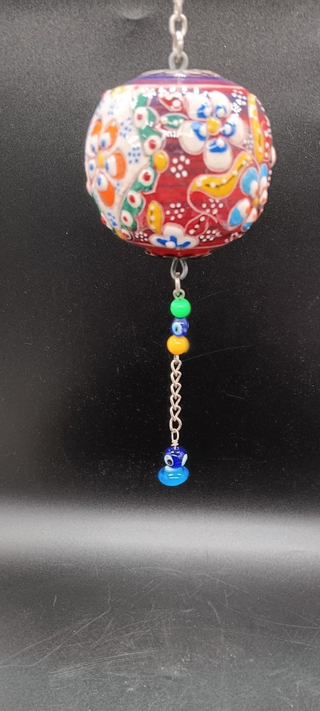 Handpainted Turkish Ceramic Colorful Hanging Ornament.