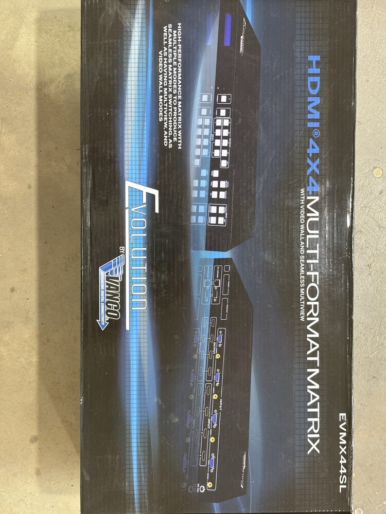 NEW Vanco Evolution EVMX44SL HDMI 4x4 Multi-Format Matrix Switcher (Unused)