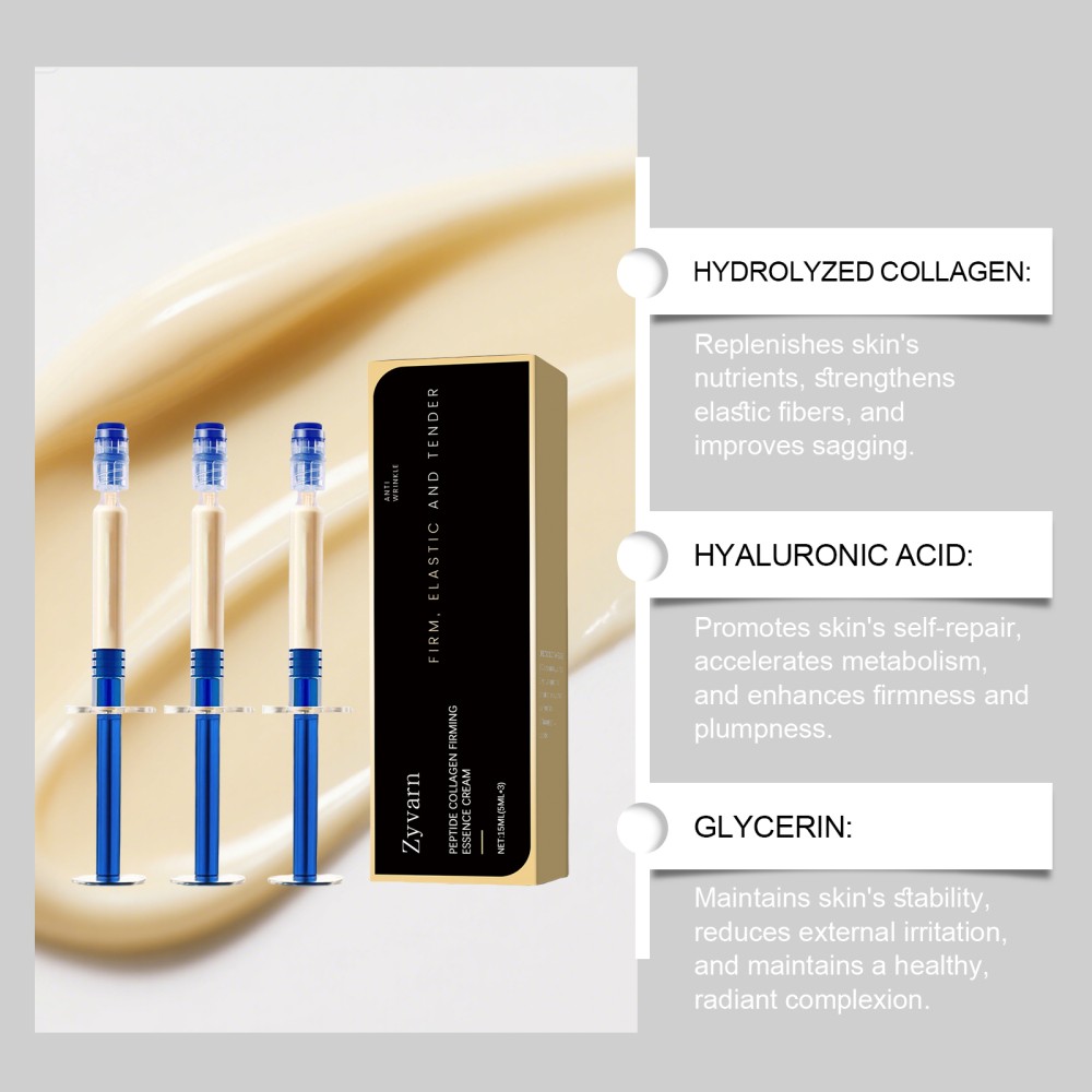 6Pcs Polypeptide Collagen Elastic Essence Cream Anti-Wrinkle Micro-Molecular 5ml