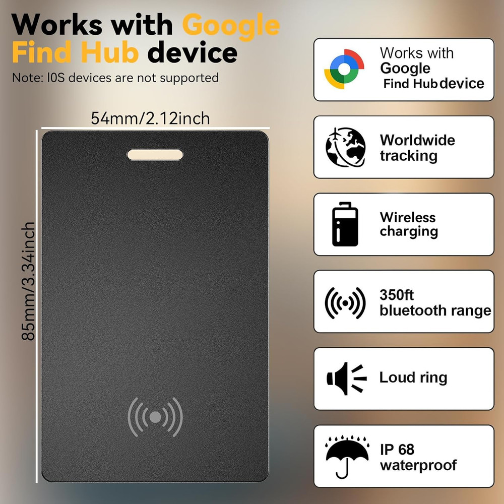 Wallet Finder for Android, Wallet Tracker Card Google Certified, 1.8Mm Thin Wire