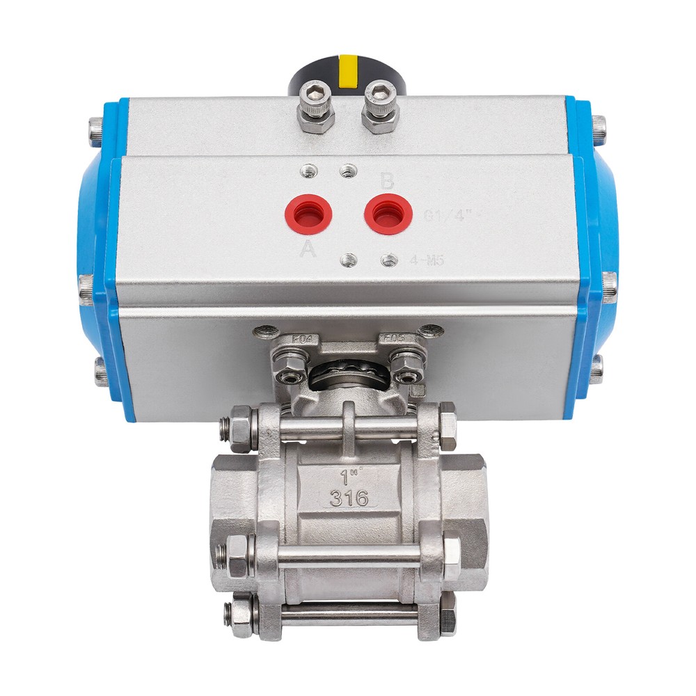 1" Pneumatic Ball Valve Actuator Stainless Steel Three-Piece Automatic Control