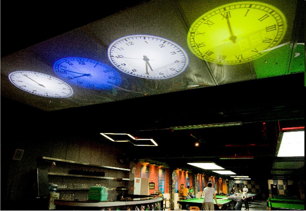 4th Gen Analog Projection Wall Clock BELL w/ LED Based Cold Light black Roman