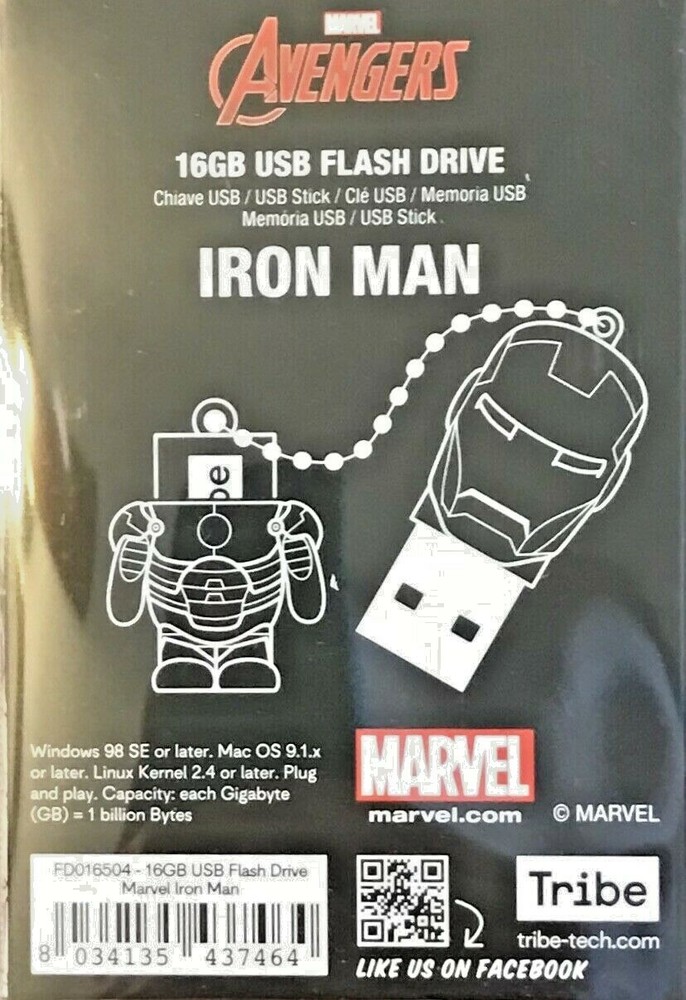 TRIBE AVENGERS IRON MAN 16 GB USB FLASH DRIVE