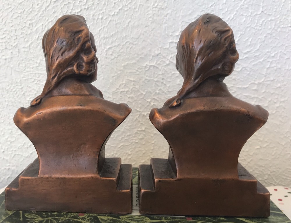 Mozart Galvano Bronze Bookends, Rare