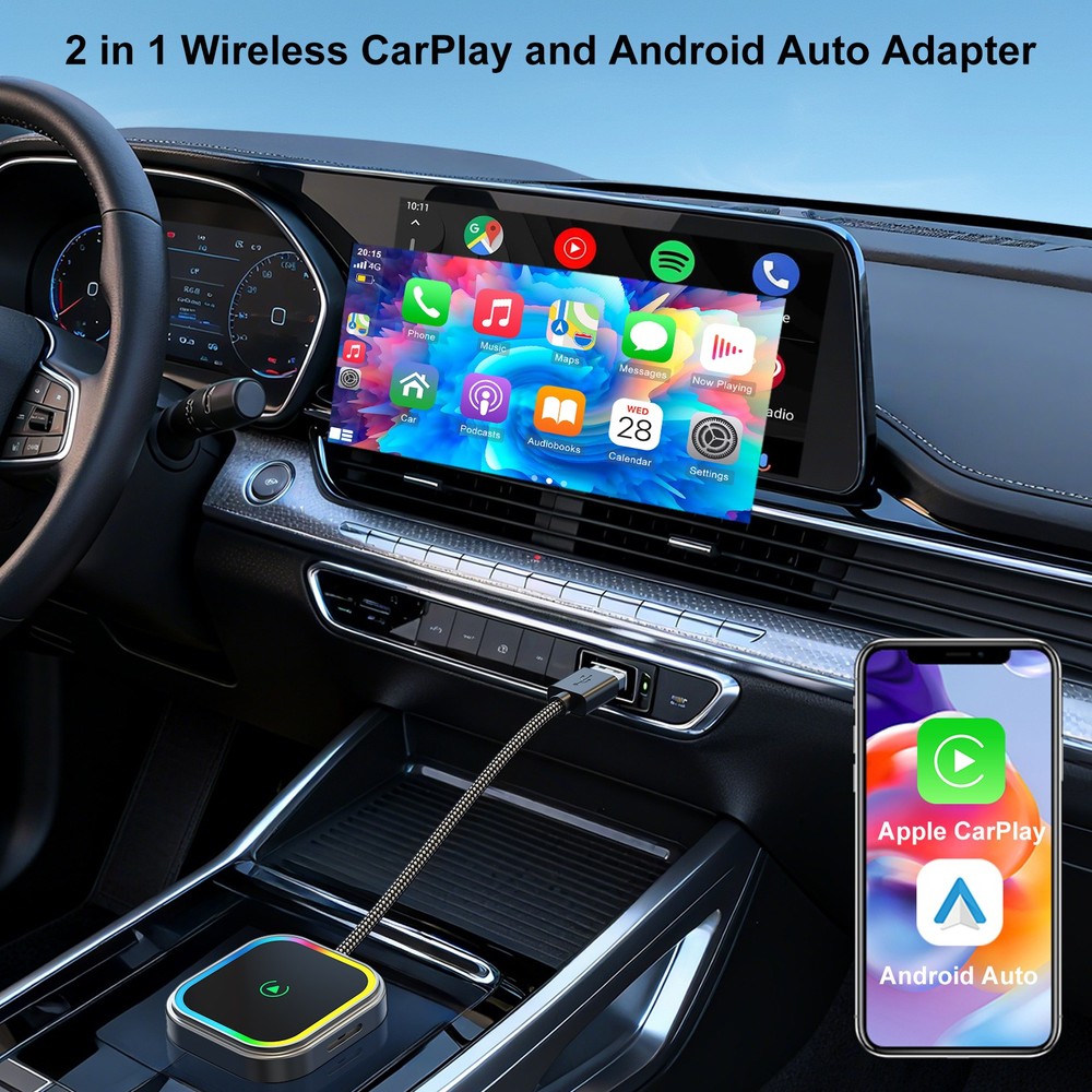 USB Auto Wireless CarPlay Adapter For Apple Android Wireless Dongle Plug ＆ Play