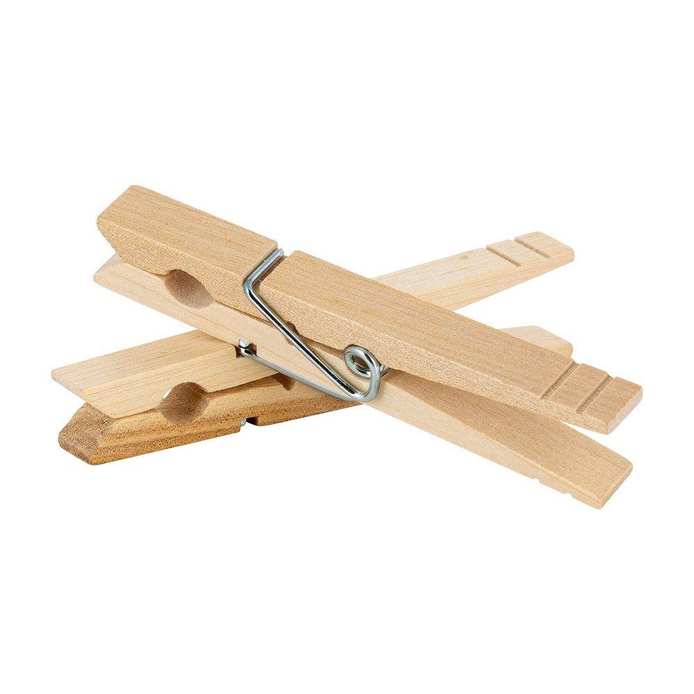 Extra Large Wooden 100 Pack Clothespins Natural