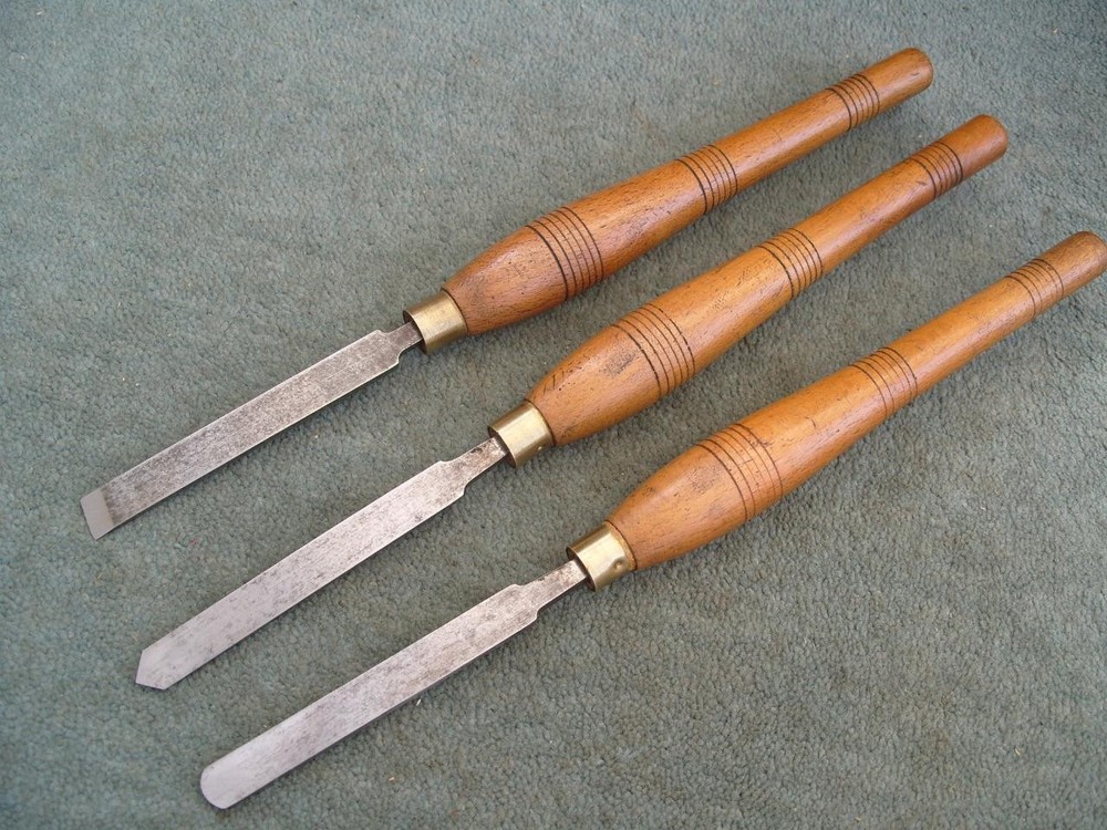 Three Woodturning tools by Stormont, Sheffield.