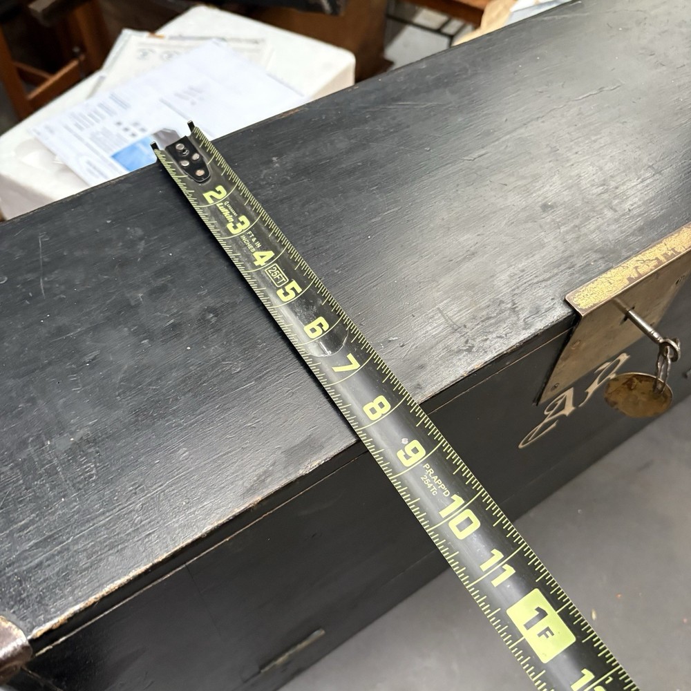 Antique Engineers Tool Box 3 Internal Drawers Brass Lock And Key