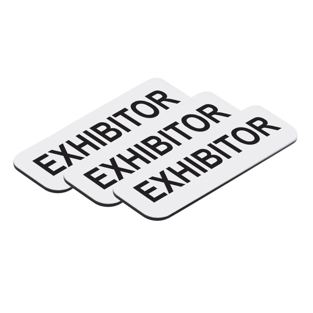 Exhibitor 1 x 3" Name Tag (3 Pack)