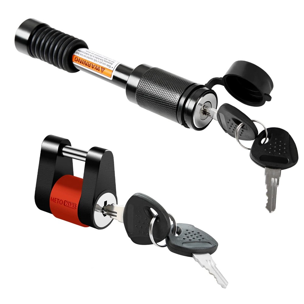 Keyed Alike Trailer Hitch Locks & Coupler Lock Set 5/8" Dia 3-1/2" Long Hitch...