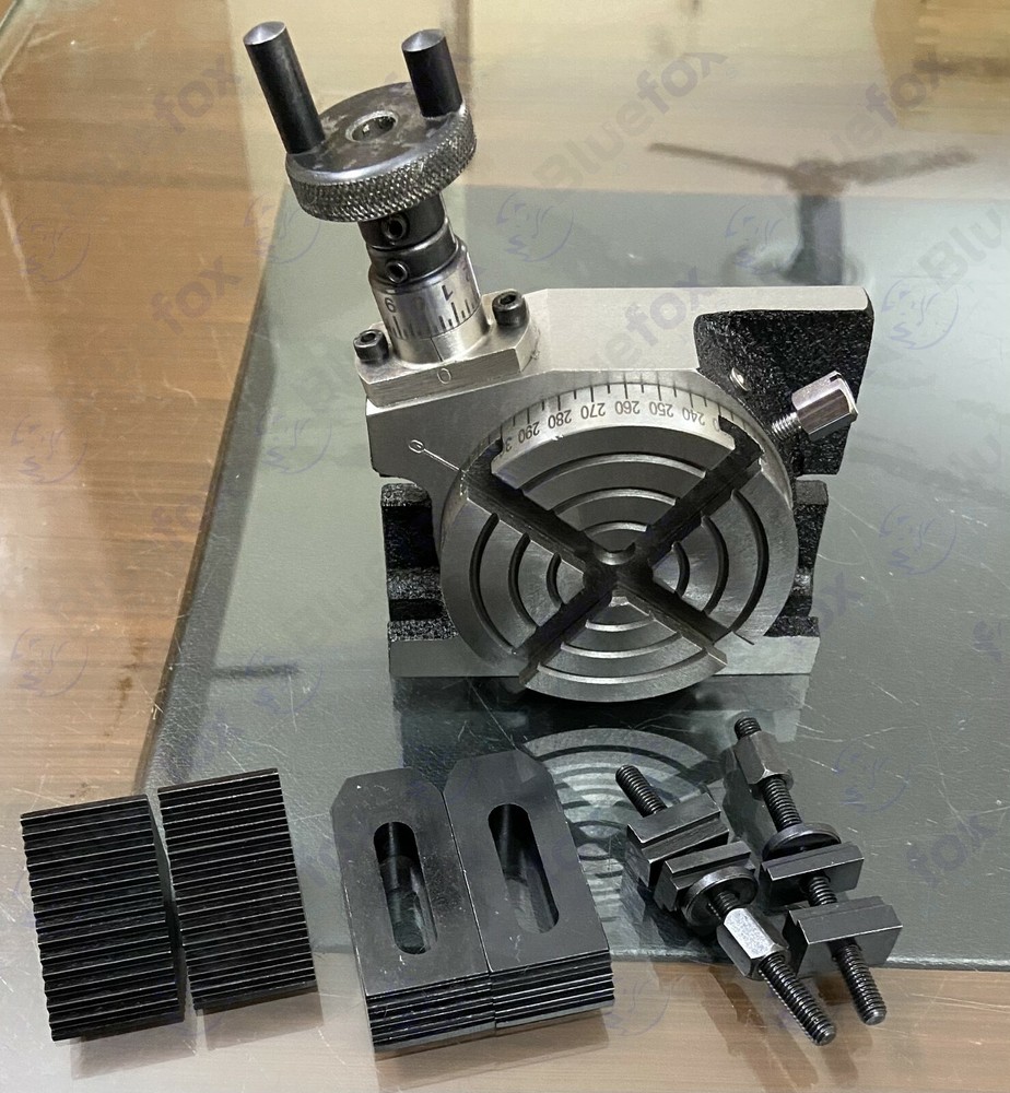 4" HORIZONTAL & VERTICAL PRECISION ROTARY TABLE w. Clamping kit