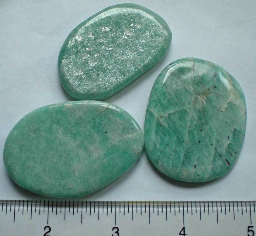 Amazonite - 3 Flat Palmstones sc921e