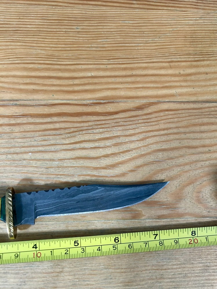 Damascus Unbranded Custom Made Fixed Knife Sheath 7.5”