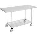 Mobile Workbench with Wire Rack Plastic Laminate Square Edge 72"W x 30"D Chrome